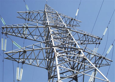Mild Steel Transmission Line Lattice Steel Tower , Electric Angular Power Tower