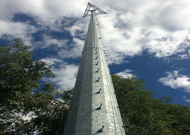 HDG Monopole Telecommunications Tower ASTM A 572 Grade 50 Steel Pole For Cell Phone Signal