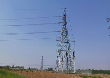 Double Circut Transmission Line Tower , Durable Angle Steel Transmission Tower