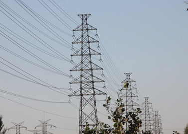 Hot Dip Galvanized High Voltage Transmission Towers , Steel 500 Kv Transmission Tower