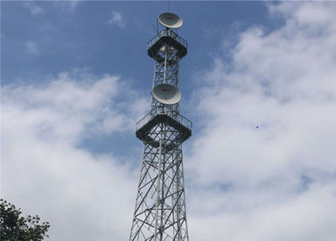 70m Self Supporting Lattice Tower , Telecommunication Lattice Cell Phone Tower