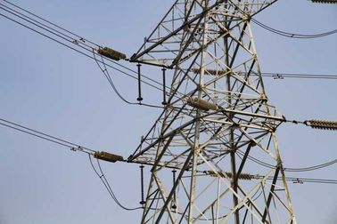 110KV Electric Power Transmission Steel Tower Double / Single Conduct Circuit