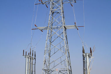 Q345B 132KV Transmission Steel Tower 5 Angles Double Circuit 10 - 100m Height