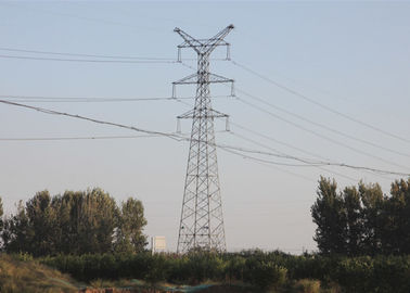 Overhead Electric Lattice Transmission Tower , Angular Steel Monopole Tower