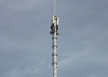 Hot Dip Galvanization Tapered Monopole Antenna Tower , 45m Octagonal Tapered Steel Structure Tower