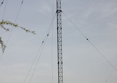 GSM Guyed Line Telecommunication Tower , ASTM A572 Grade 50 Lattice Steel Towers