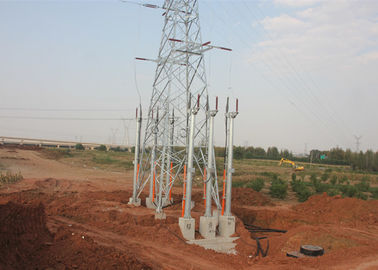 Thick High Tension Electrical Towers , Low Alloy 33kv Transmission Line Towers