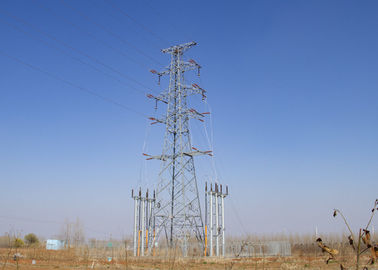 Słupy wysokiego napięcia elektrycznego, konstrukcja z 4 nogami stalowymi masztami kratowymi